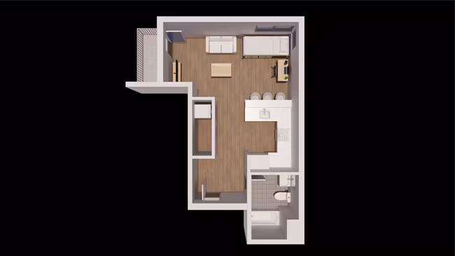 Studio • 1 Bath floor plan
